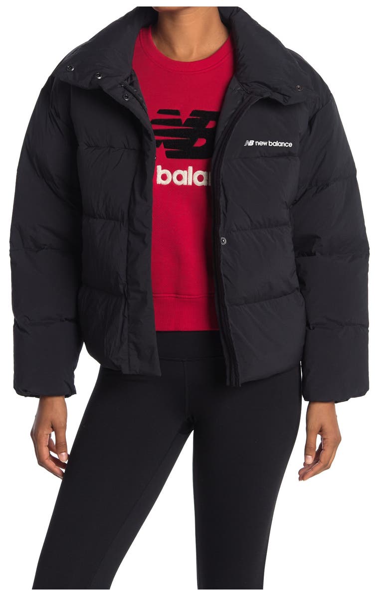 New Balance Select Cropped Heat Down Jacket, Main, color, 