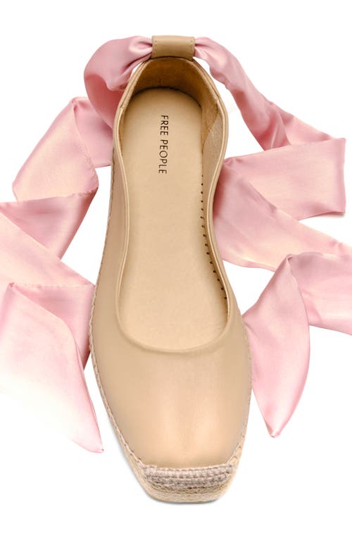Free People Starboard Ankle Wrap Platform Espadrille In Light Tan