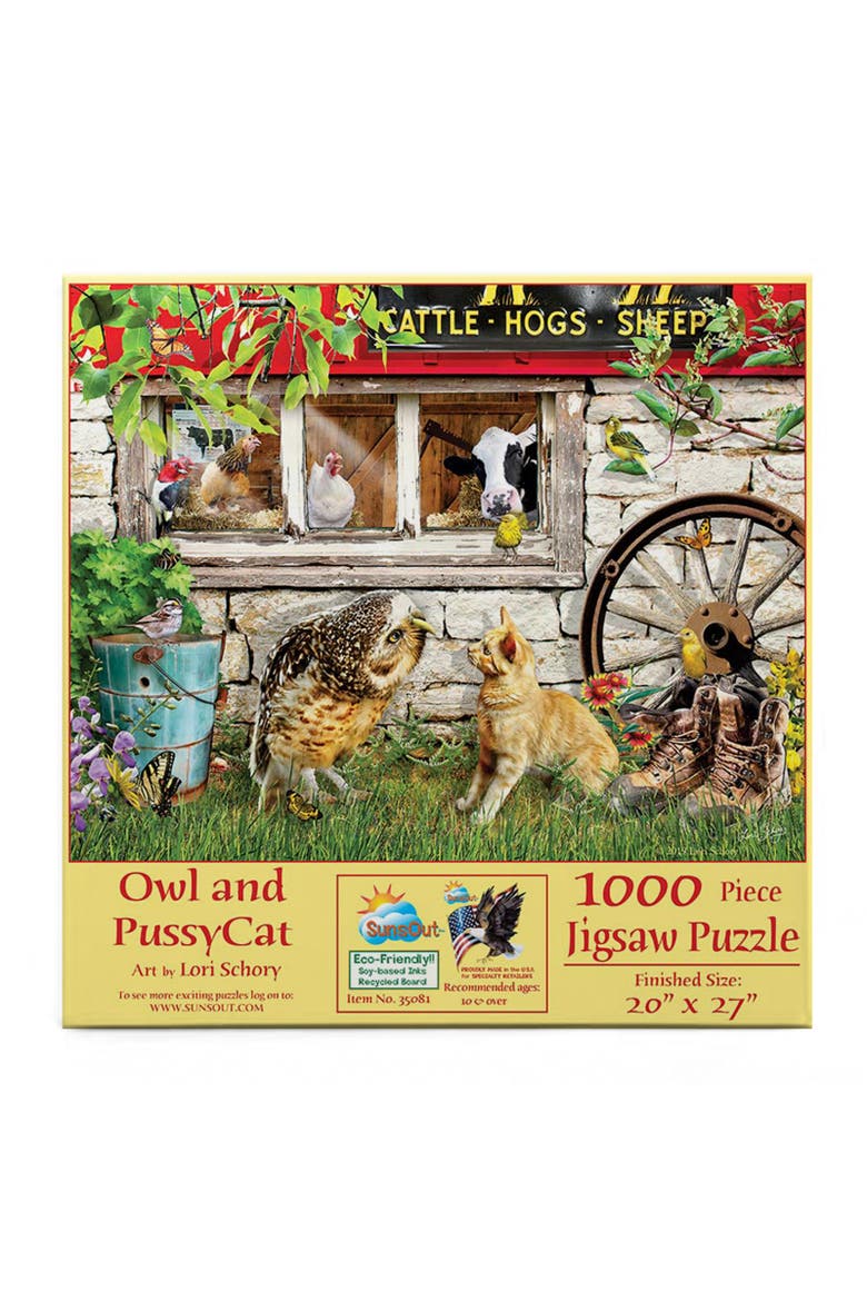 Owl and Pussycat 1000 piece Jigsaw Puzzle for Adults, Alternate, color, Multicolor