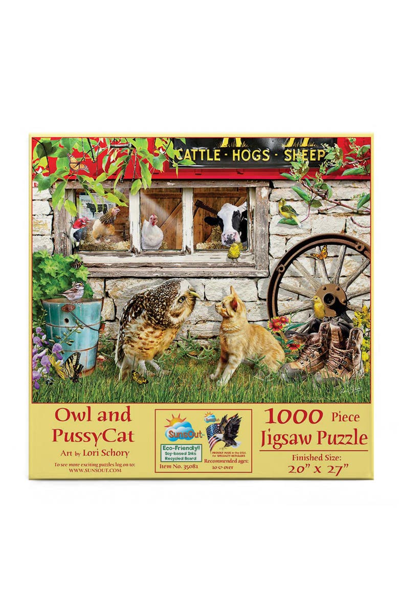 Sunsout Owl and Pussycat 1000 piece Jigsaw Puzzle for Adults, Alternate, color, Multicolor