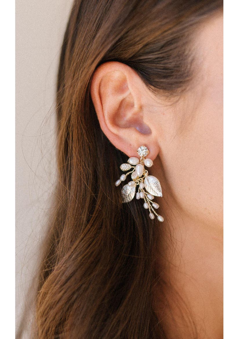 Ryann Freshwater Pearl Drop Earrings, Alternate, color, Gold