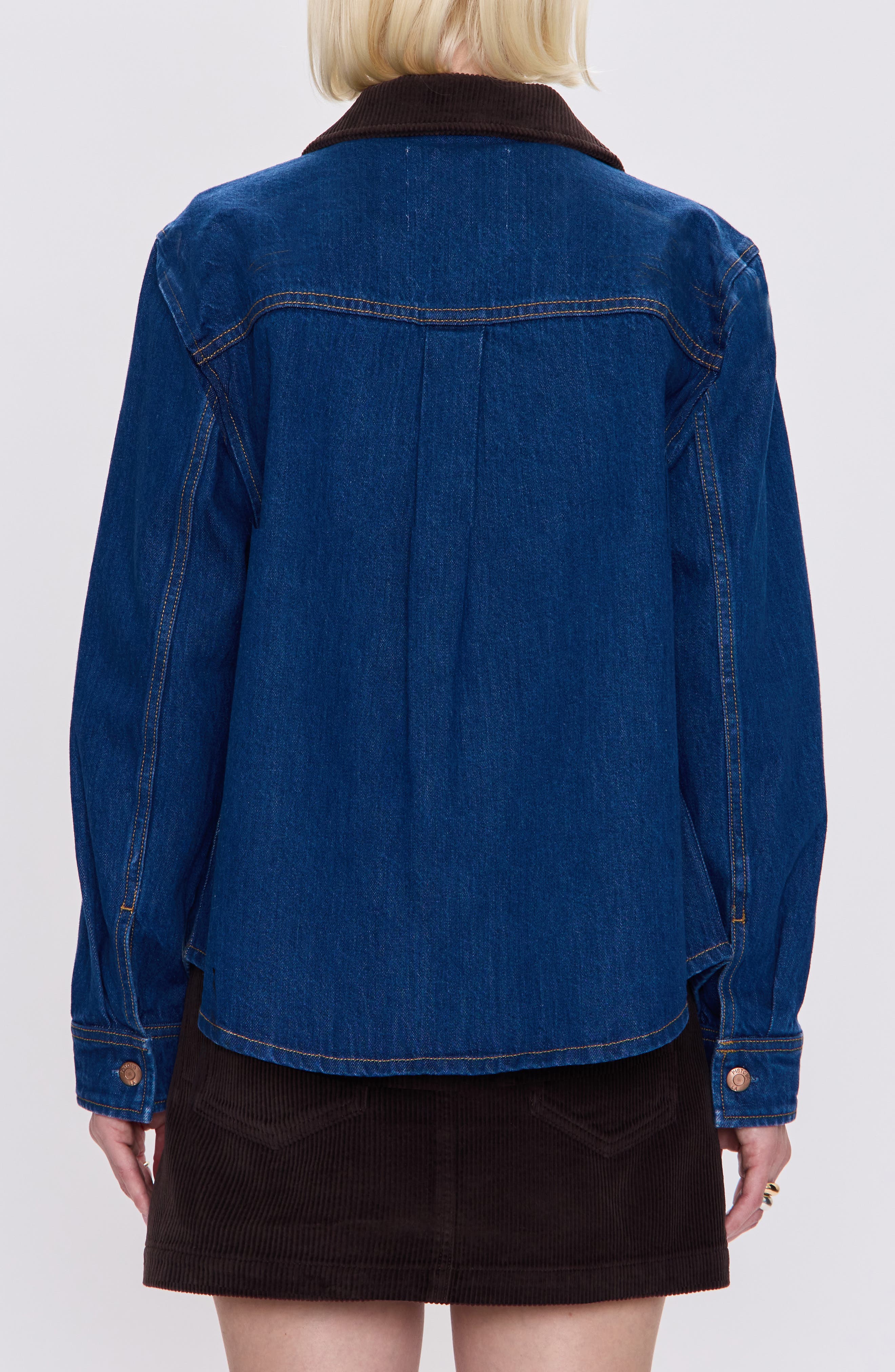 Corduroy Collar Denim Jacket - image 2