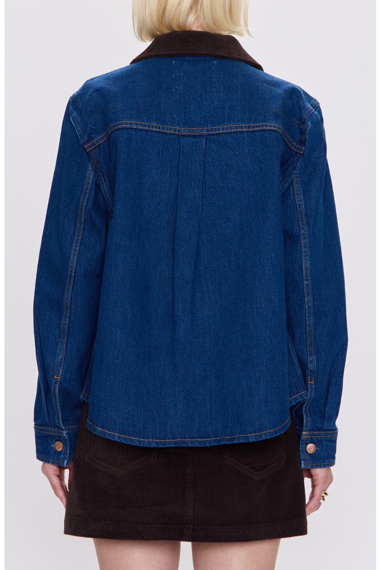 Corduroy Collar Denim Jacket, Alternate, color, INFINITY