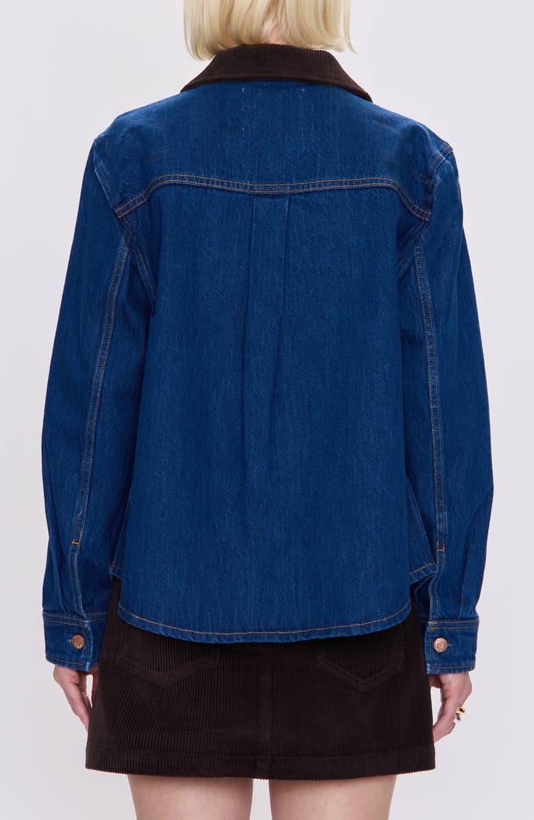 Pistola Corduroy Collar Denim Jacket, Alternate, color, Infinity