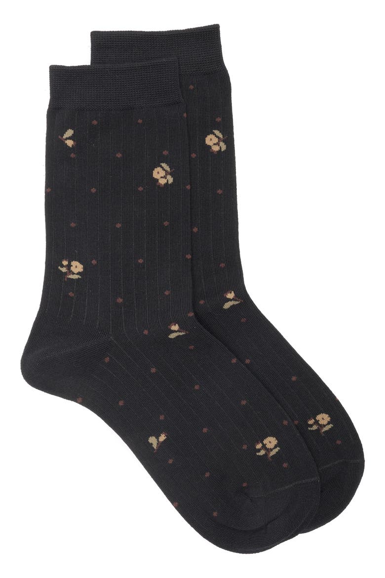 Tawny Cotton Blend Crew Socks, Main, color, MIDNIGHT