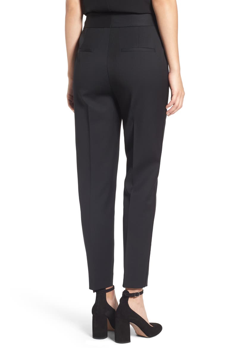 Tuxedo Detail Suit Trousers, Alternate, color, BLACK