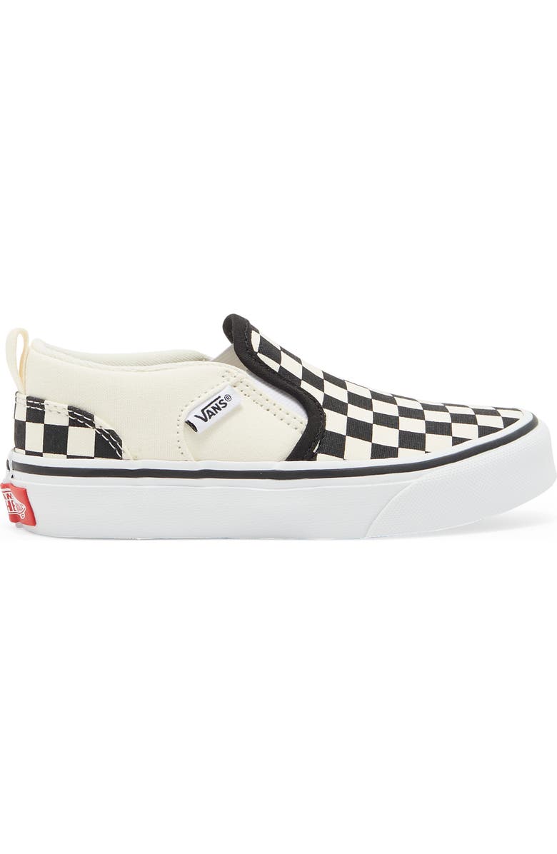 Vans Kids' Asher V Slip On Checkerboard Sneaker, Alternate, color,