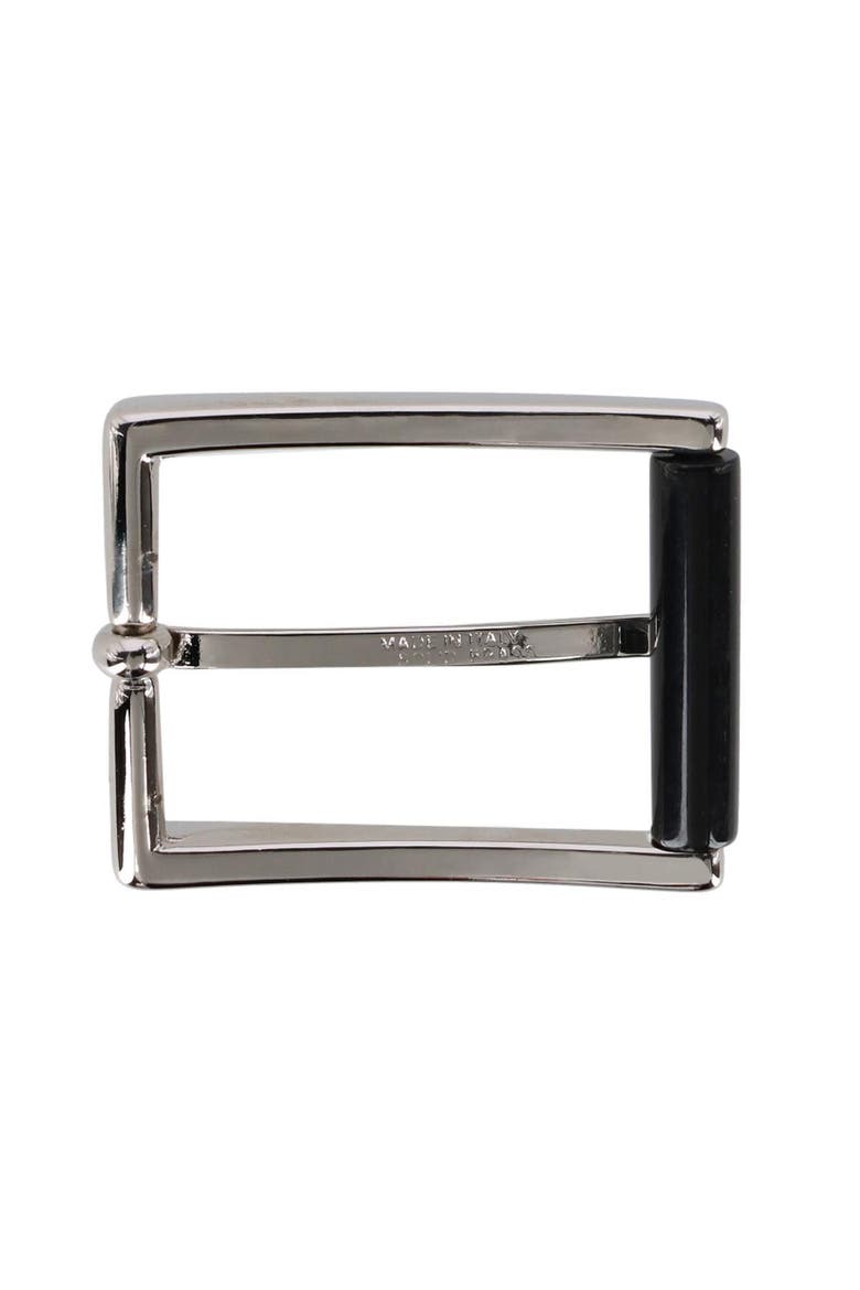 35mm Genuine Stag Horn Roller Single Pronged Brass Buckle, Alternate, color, Silver