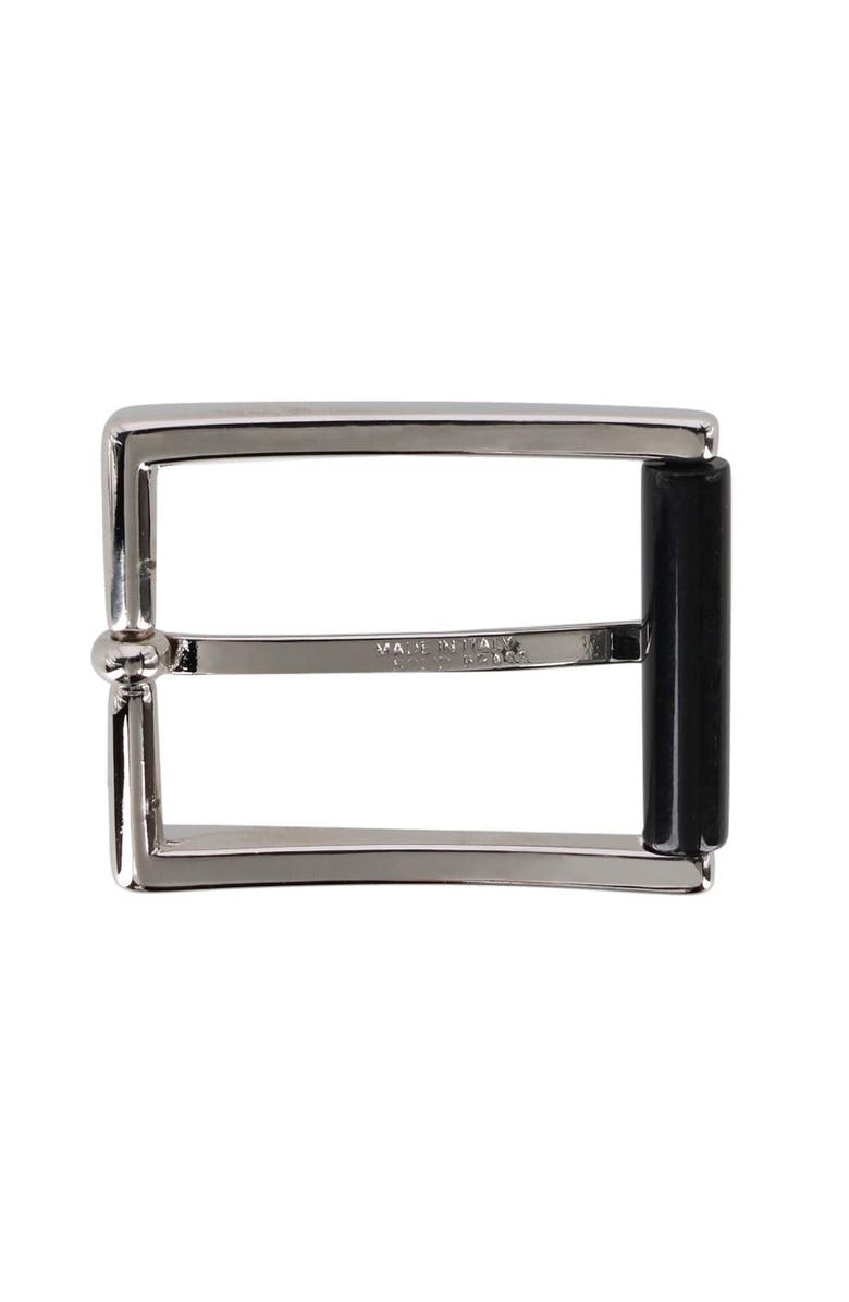 Trafalgar 35mm Genuine Stag Horn Roller Single Pronged Brass Buckle, Alternate, color, Silver