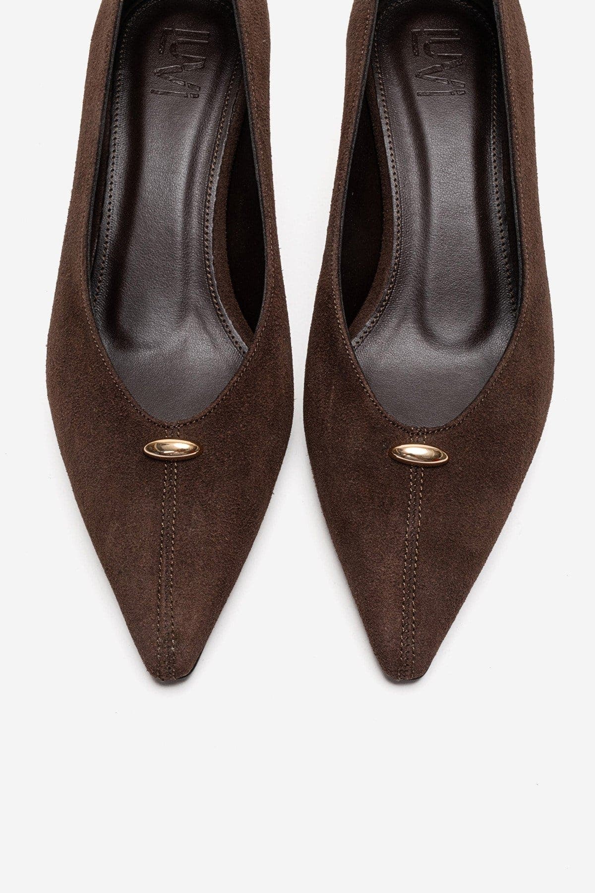 Versay Pointed Toe Kitten Heel Pump, Alternate, color, Brown Suede