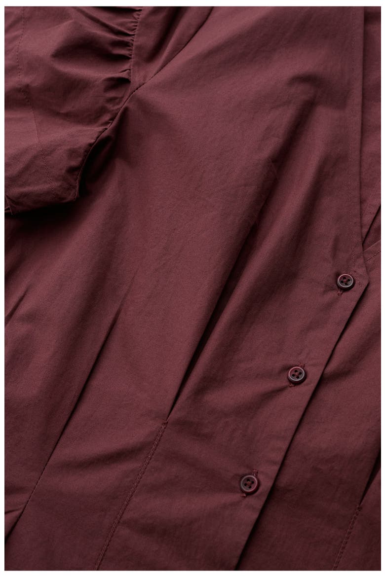 Kerthen Woods Organic Cotton Button-Up Midi Dress, Alternate, color, CACAO