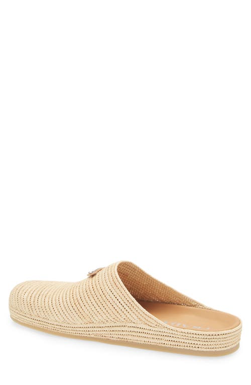 Prada Crocheted Raffia Mule In Naturale