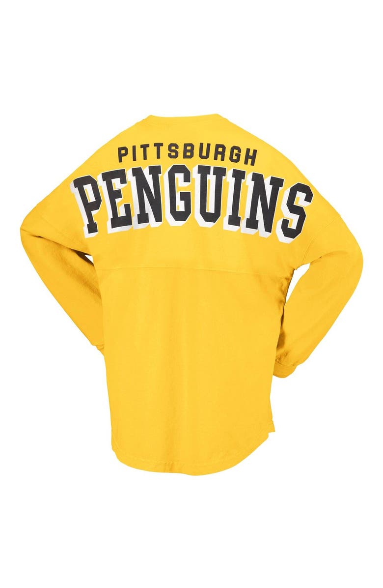 FANATICS Women's Fanatics Branded Gold Pittsburgh Penguins Spirit Lace-Up V-Neck Long Sleeve Jersey T-Shirt, Alternate, color, 