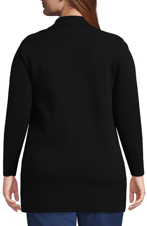 LANDS' END LANDS' END PLUS SIZE FINE GAUGE COTTON BUTTON FRONT BLAZER SWEATER 