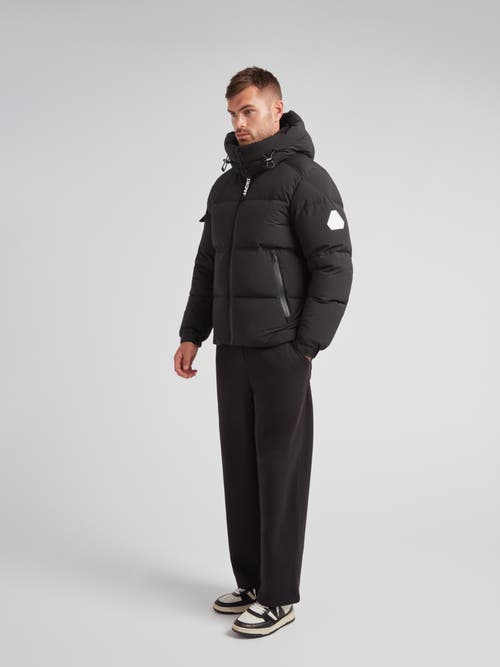 Jack1t Ez Water Hooded Puffer Racer Jacket In Black