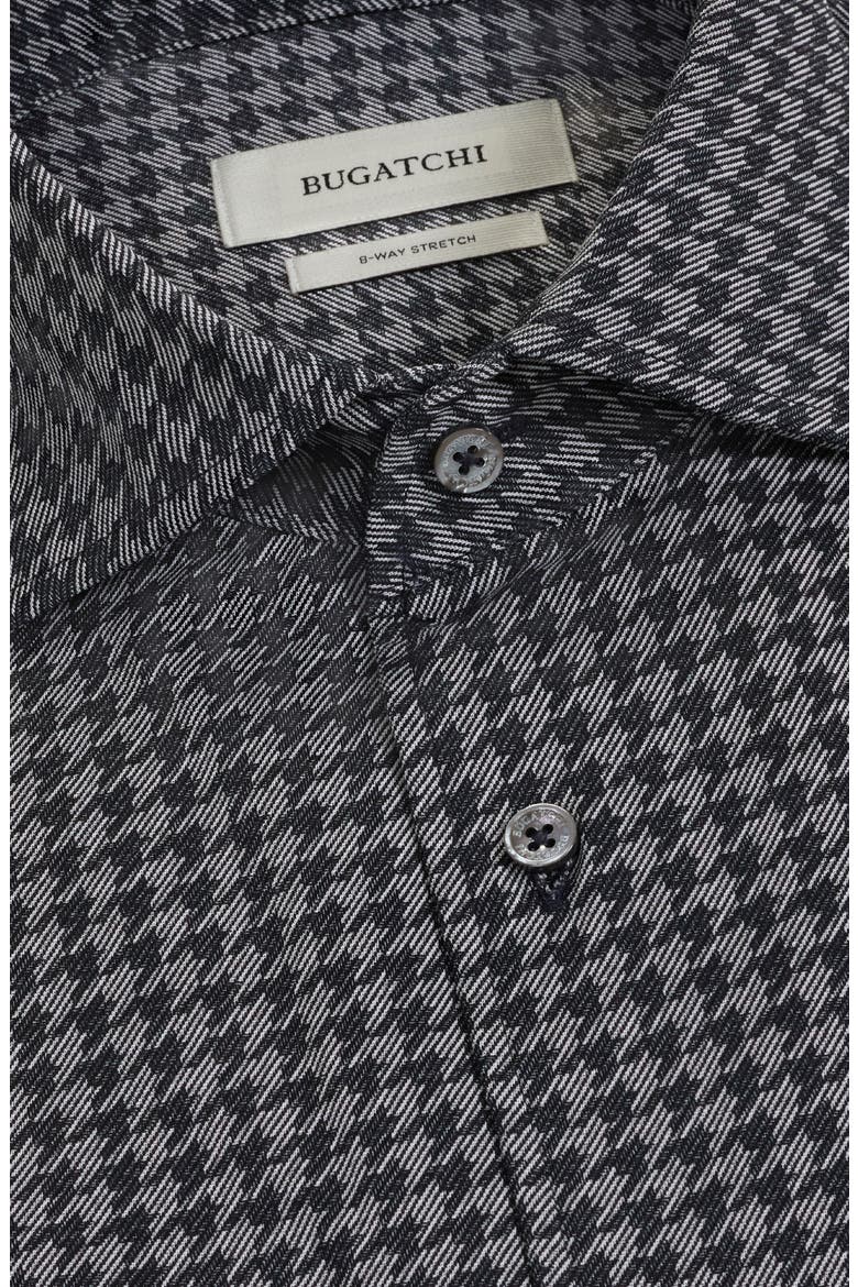 Devon OoohCotton® Houndstooth Button-Up Shirt, Alternate, color, BLACK