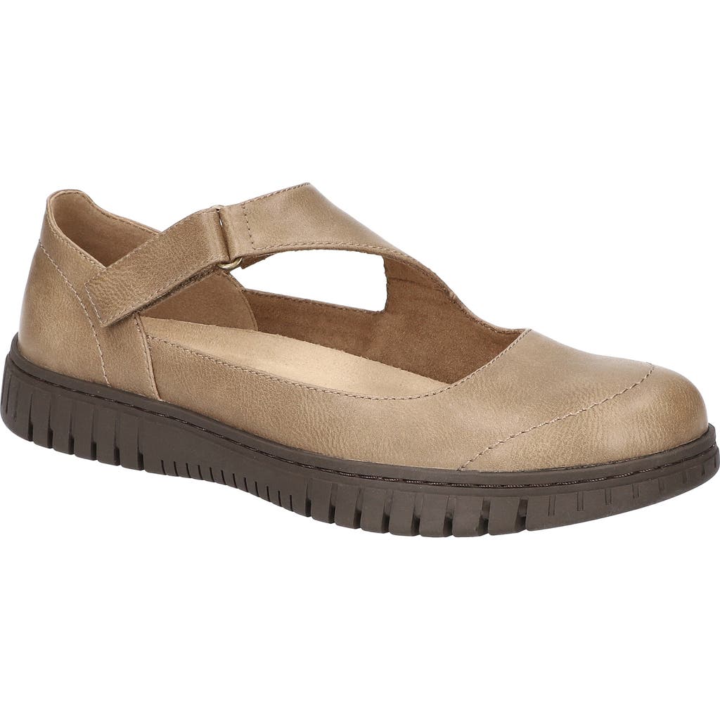 Easy Street 312847 Womens Adjustable Manmade Flat Shoes In Taupe