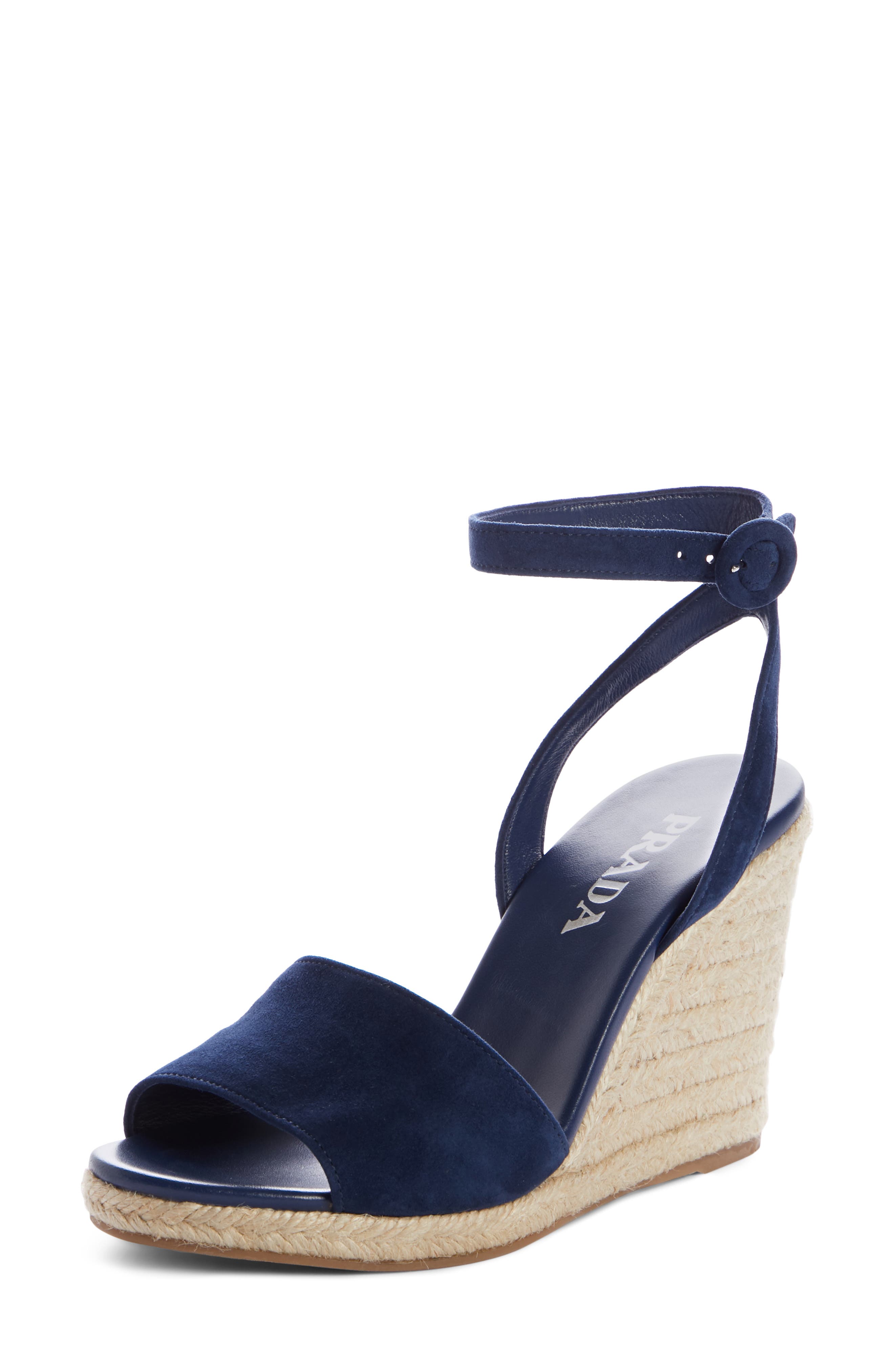 Prada Espadrille Wedge, Main, color, 