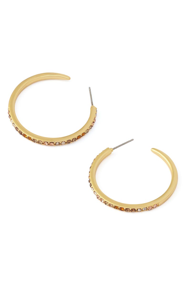 Kurt Geiger London Pavé Medium Hoop Earrings, Alternate, color, Gold/ Neutral