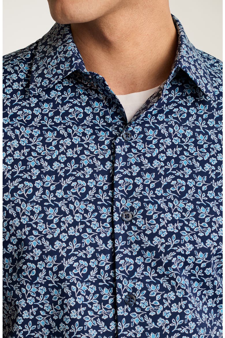 Tech Floral Short Sleeve Performance Button-Up Shirt, Alternate, color, KENRIA FLORAL