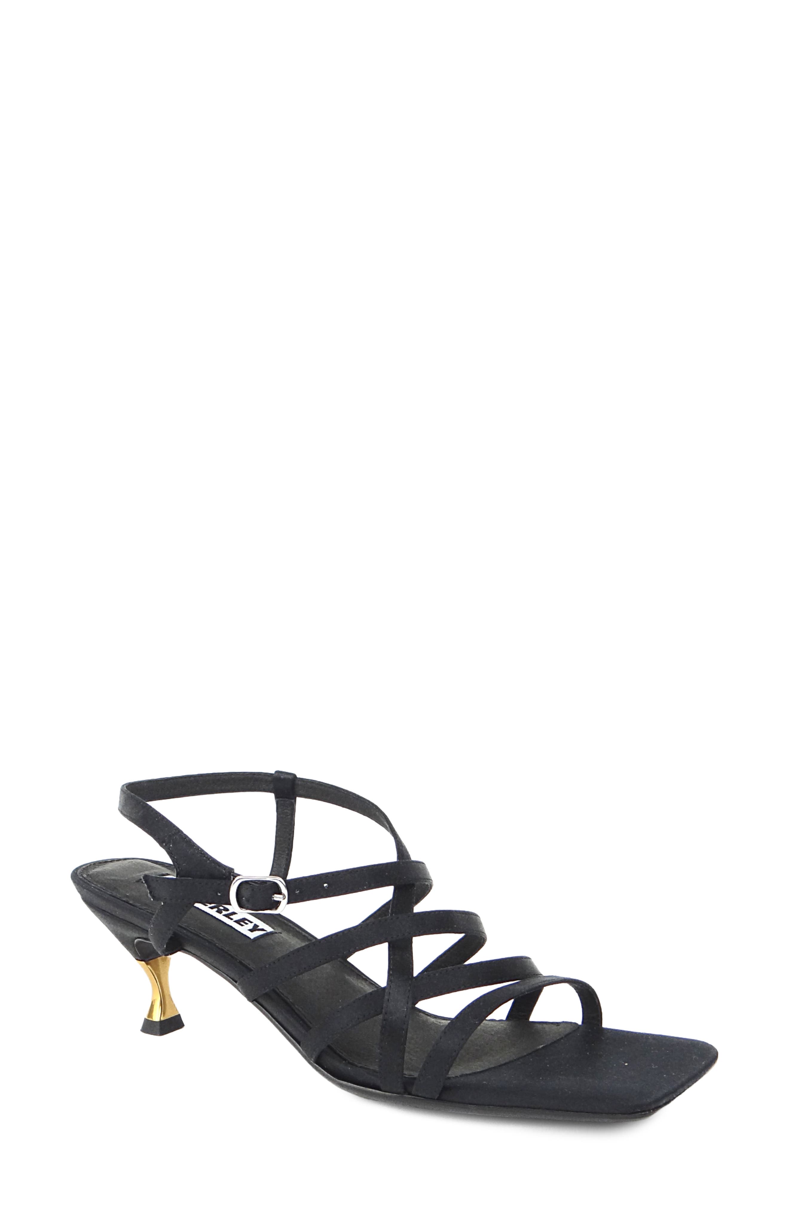 Lani Strappy Sandal, Main, color, BLACK SATIN