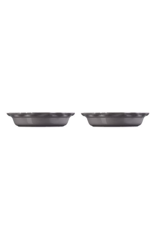 Le Creuset Set Of 2 9-inch Heritage Stoneware Pie Dishes In Oyster