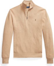 Polo Ralph Lauren Mesh Knit Cotton Quarter Zip Sweater