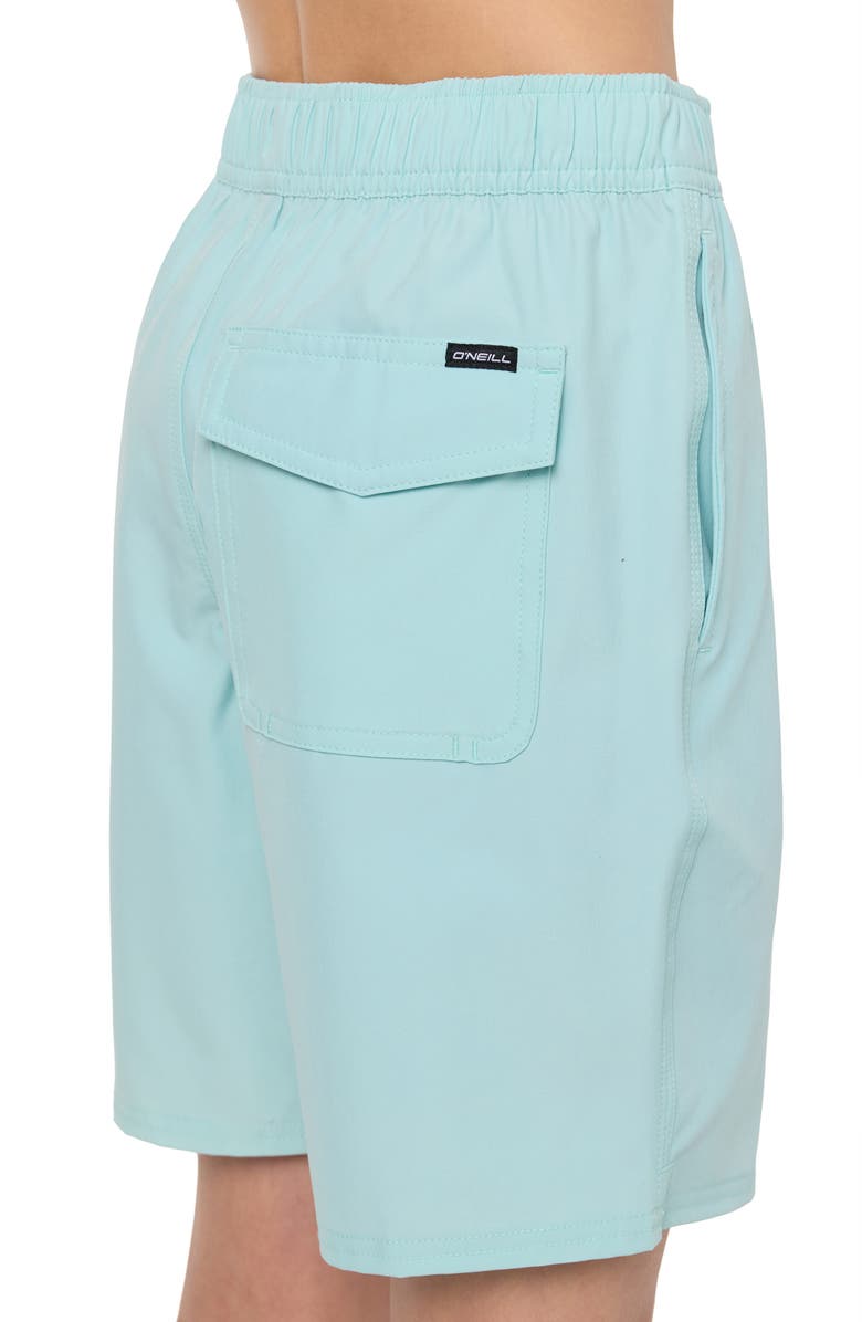 O'Neill Kids' Lennox Hermosa Solid Volley Swim Trunks, Alternate, color, Canal Blue