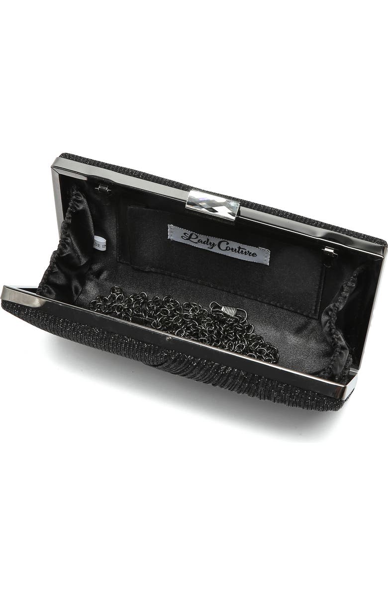 LADY COUTURE Suzie Glitter Clutch, Alternate, color, Black