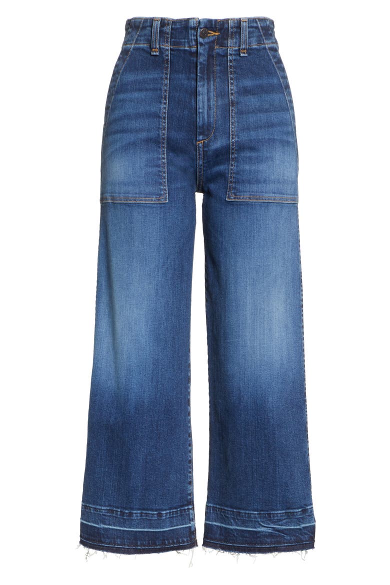 Lou Released Hem Gaucho Jeans, Alternate, color, RIVER