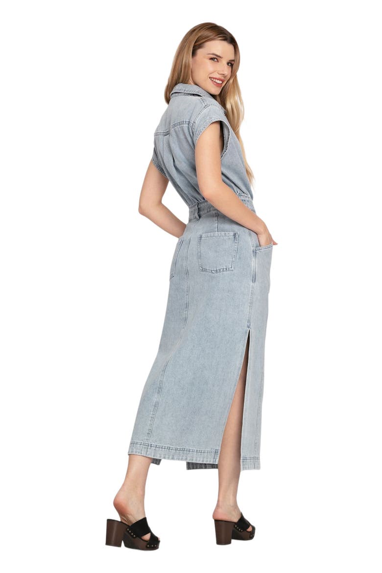 Sundown Denim Midi Shirt Dress, Alternate, color, Stonewash