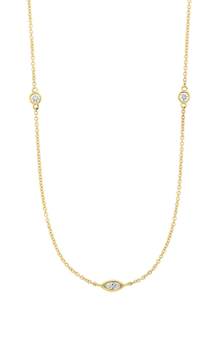 Bony Levy 18K Gold Diamond Station Necklace, Main, color, 