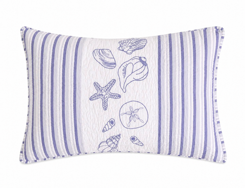 Seaside Shells 100% Cotton Standard Pillow Sham 20" x 26"