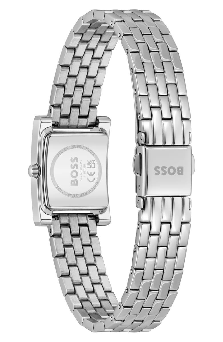 BOSS Lucy Precious Rectangular Watch, 18.5mm, Alternate, color, Silver