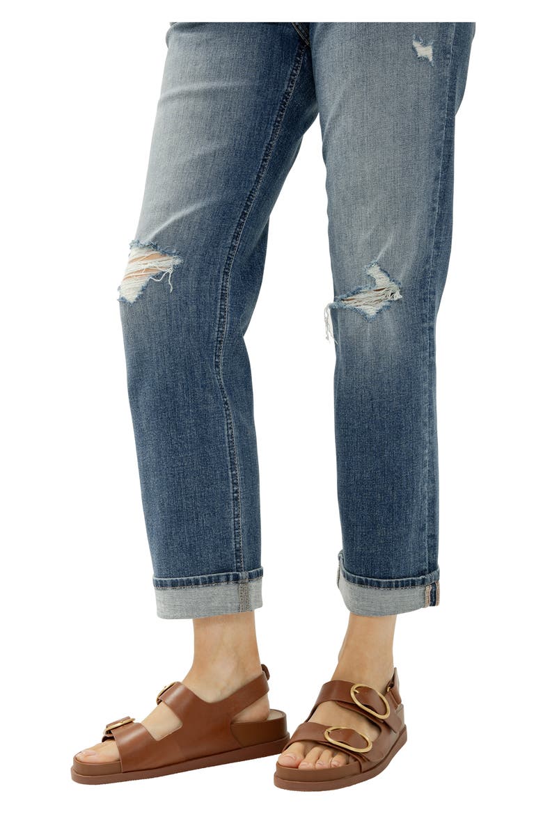 Chelsea Ripped Boyfriend Ankle Straight Leg Jeans, Alternate, color, MALABAR