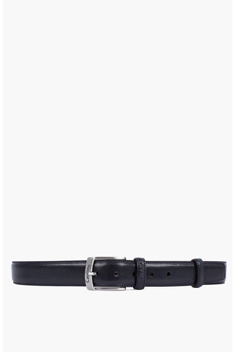 Classic Smooth Leather Belt 505, Main, color, Navy