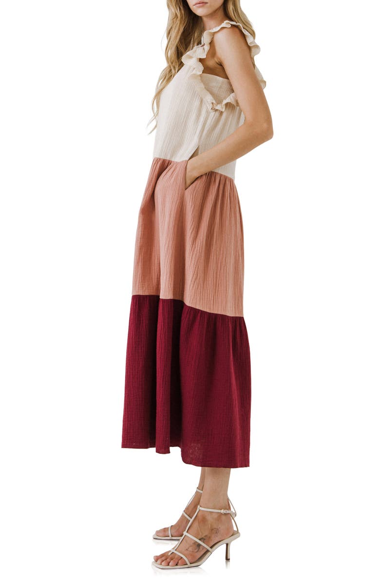 Free the Roses Colorblock Midi Dress, Alternate, color, 