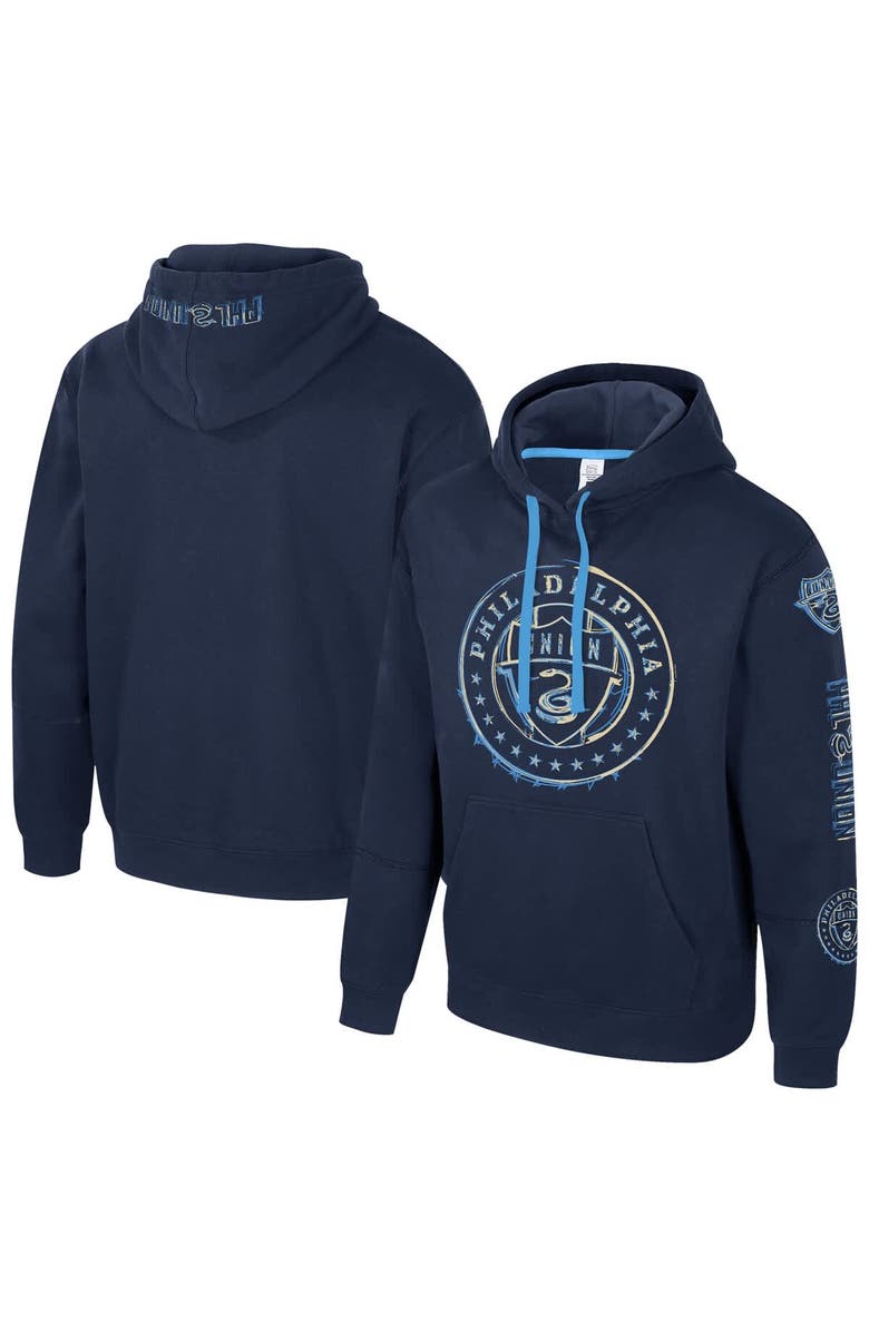 Stadium Essentials Men's Stadium Essentials Navy Philadelphia Union Elementized Pullover Hoodie, Main, color, 
