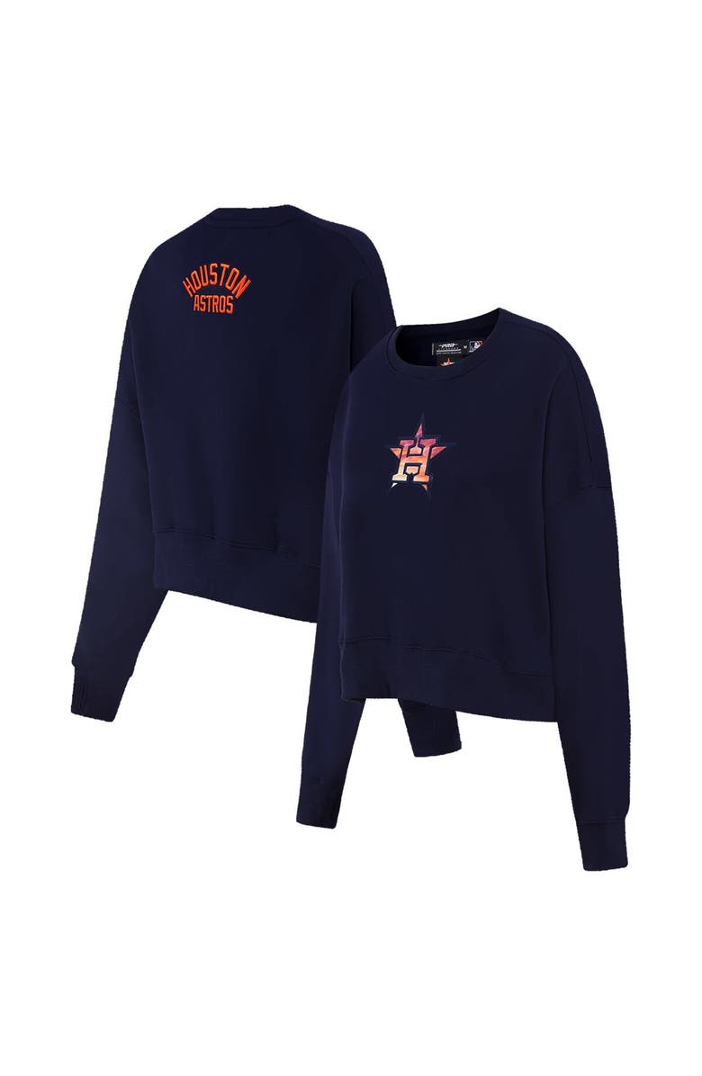 PRO STANDARD Women's Pro Standard Navy Houston Astros Painted Sky Pullover Sweatshirt, Main, color, Navy