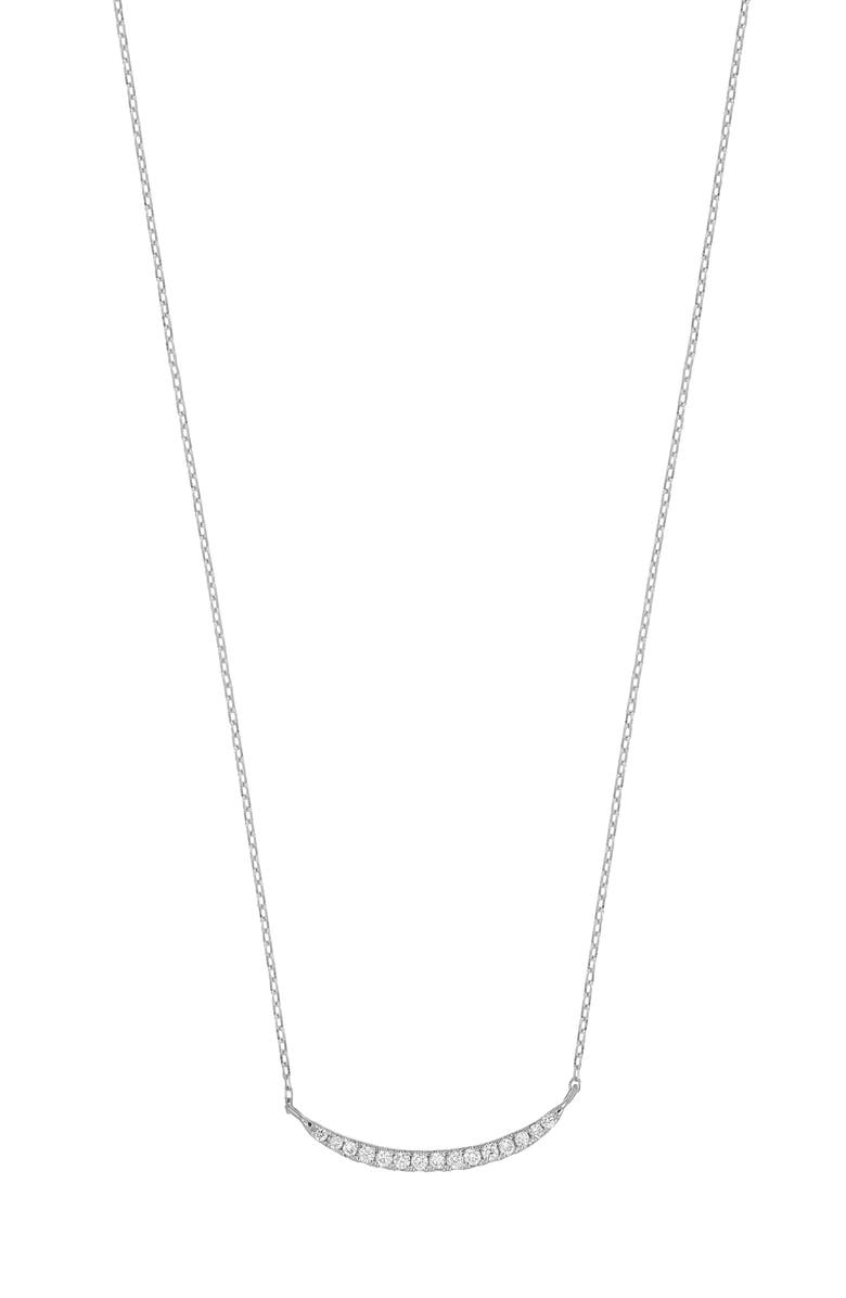 Carrière Jewelry Diamond Curved Pendant Necklace - 0.09ct., Main, color, 14K White Gold