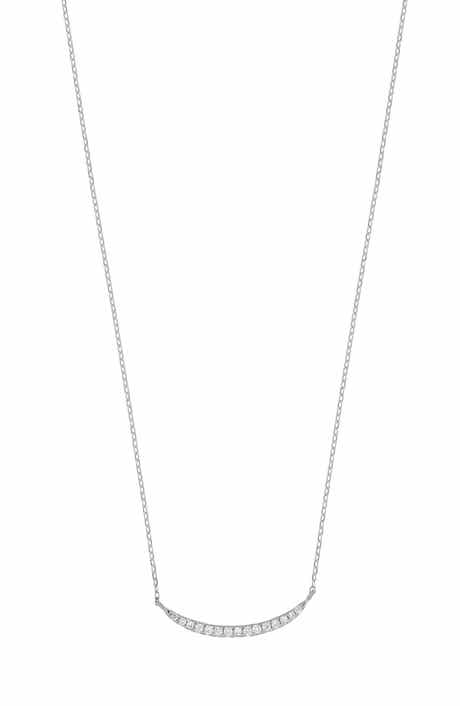 Carrière Jewelry Diamond Curved Pendant Necklace - 0.09ct.
