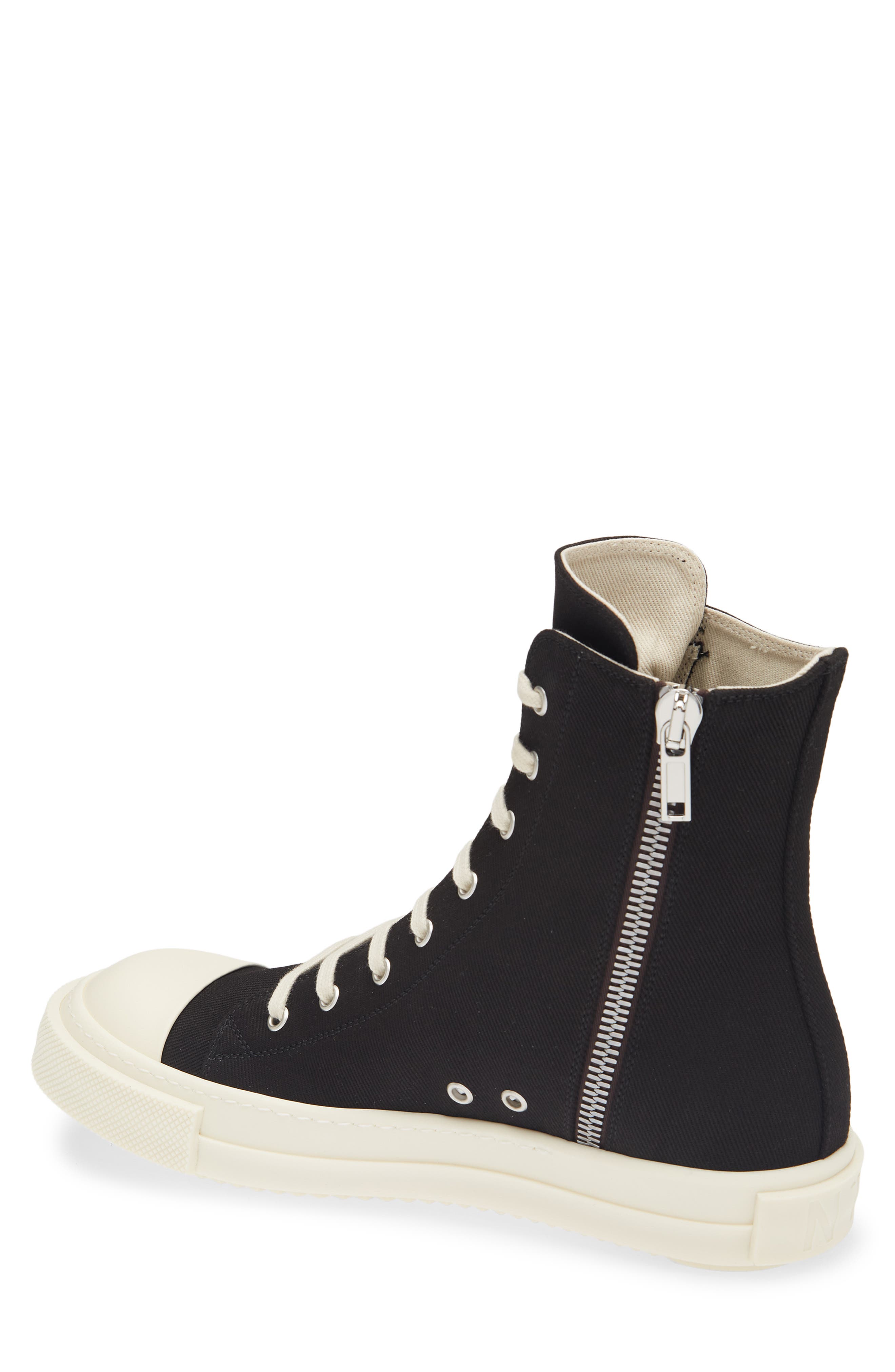 Rick Owens DRKSHDW High Top Sneaker, Alternate, color, Black/ Milk/ Milk