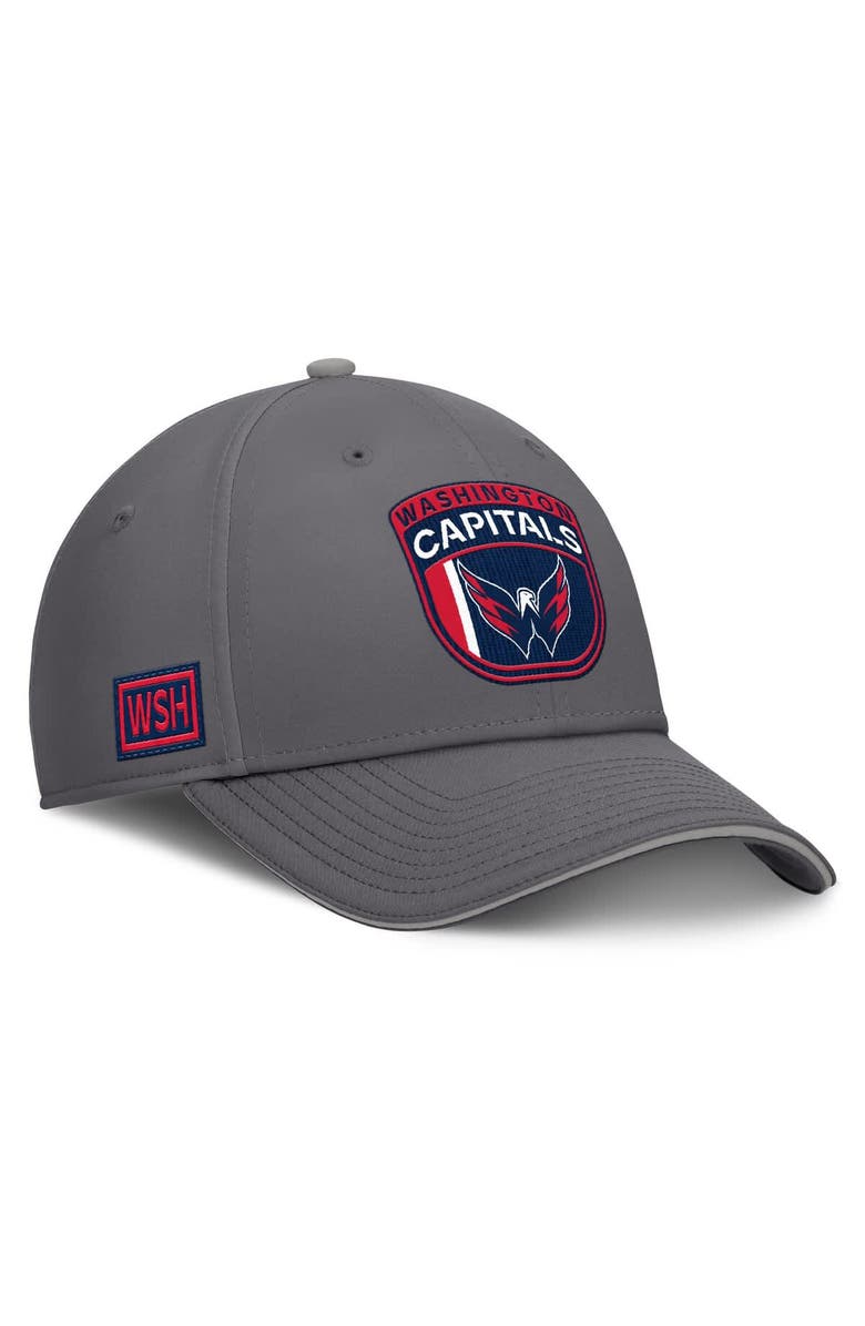 FANATICS Men's Fanatics Gray Washington Capitals Home Ice Flex Hat, Alternate, color, 