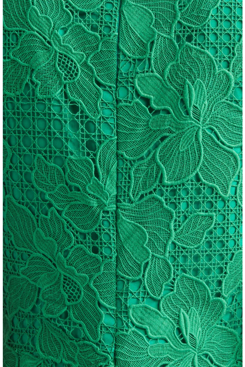 Lattice Guipure Lace Midi Dress, Alternate, color, FERN