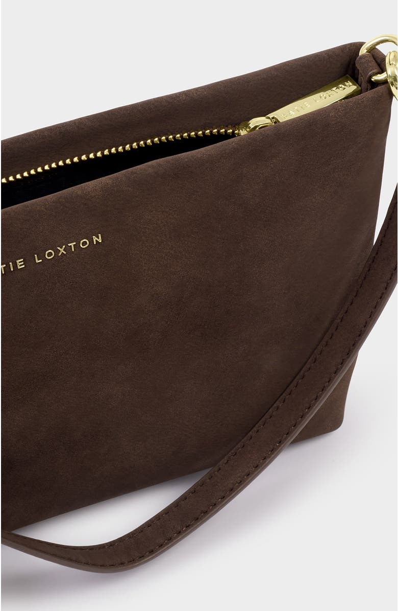 Katie Loxton Cord Small Shoulder Bag, Alternate, color, Bitter Chocolate Suedette