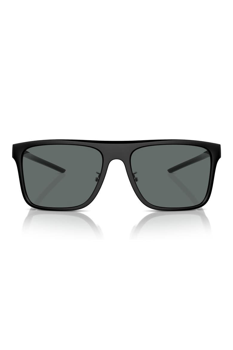 58mm Polarized Square Sunglasses, Main, color, MATTE BLACK