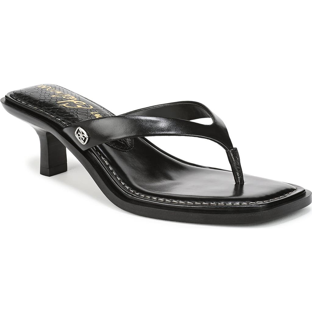 Sam Edelman Dollie Thong Sandal Black Leather In Black