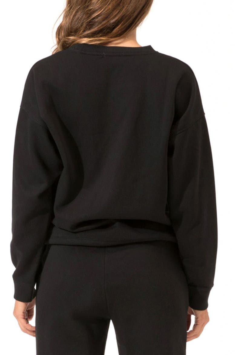 Invincible Organic Cotton Blend Fleece Sweatshirt, Alternate, color, BLACK