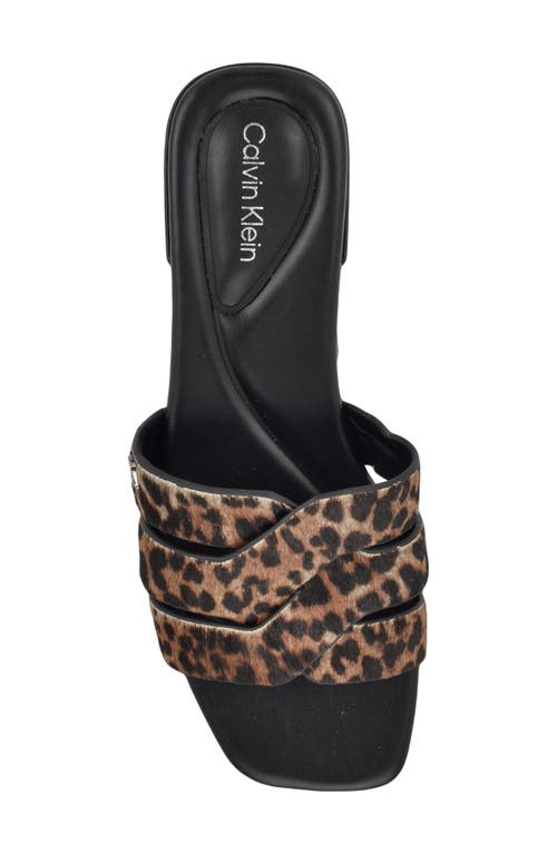Calvin Klein Tishaly Genuine Calf Hair Slide Sandal In Multi