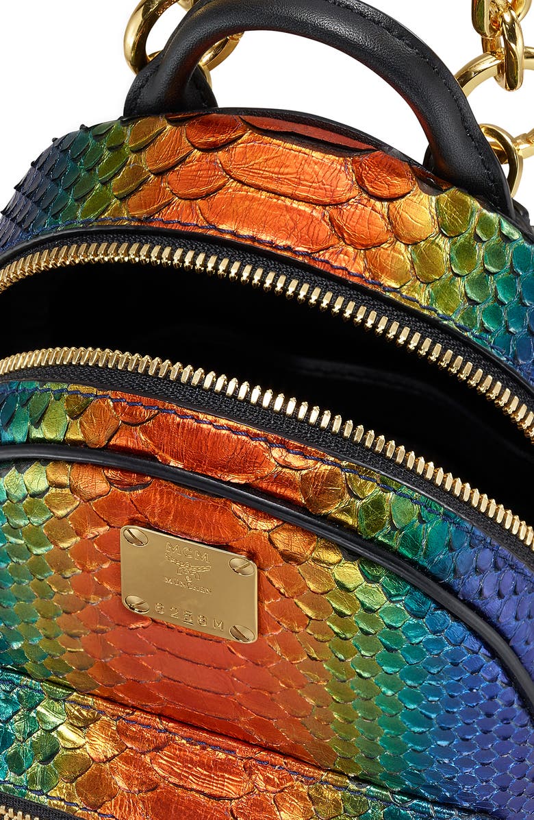 MCM Ombré Genuine Python & Leather Mini Crossbody Bag, Alternate, color,